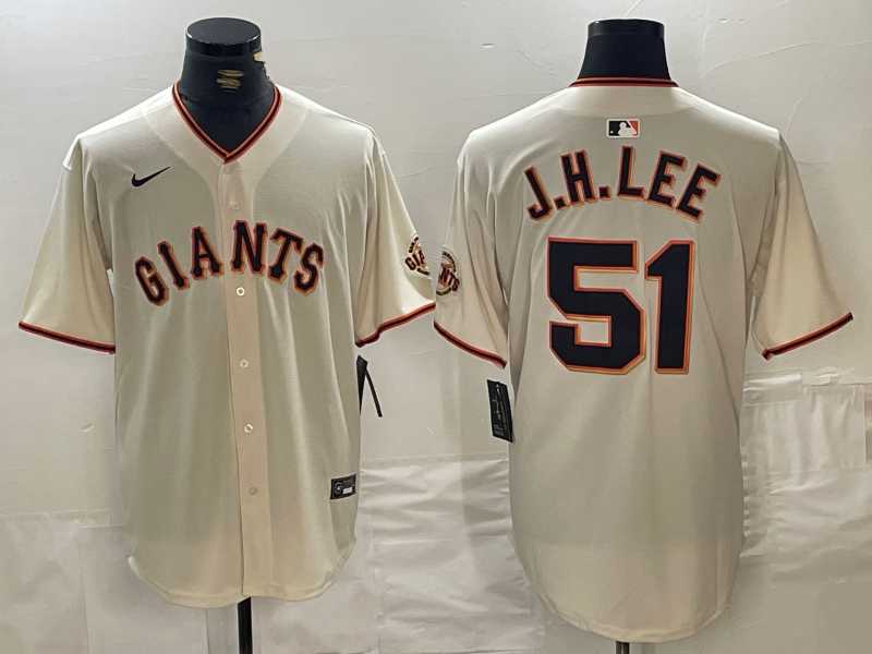 Mens San Francisco Giants #51 Jung Hoo Lee Cream 2024 Home Limited Stitched Baseball Jersey